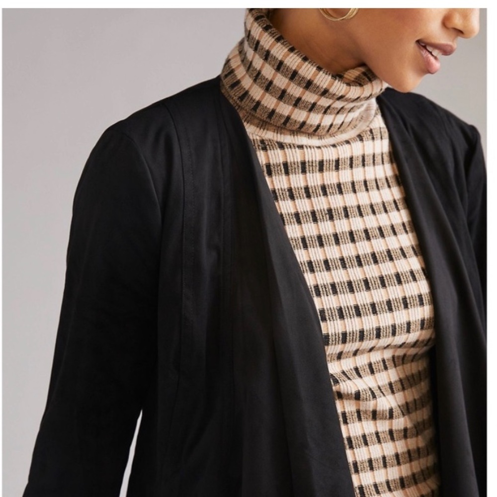 LIKE NEW Anthropologie suede black blazer jacket - XL